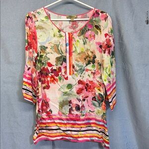 Bandolera Pink Floral Blouse 💕